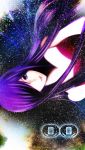  1girl dress genderswap gundam gundam_00 lips long_hair m_i_y_a_c_o purple_hair solo tieria_erde 