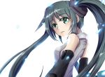  detached_sleeves green_eyes green_hair hatsune_miku imo_bouya long_hair looking_back simple_background solo twintails vocaloid white_background 