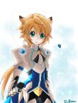  aqua_eyes armor artist_name bad_id blonde_hair butterfly cbow chung elsword long_hair male solo white_background 