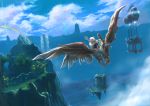  cloud kouzukirio pegasus popori rainbow scenery staff tera_online the_exiled_realm_of_arborea_(tera) tree water waterfall wings 