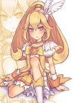  arm_support blonde_hair choker cure_peace face kise_yayoi long_hair magical_girl ponytail precure ros smile_precure! solo yellow_eyes zoom_layer 