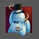  border bowtie bummerdude cup hat hat_tip lowres no_humans outside_of_border pokemon pokemon_(creature) pokemon_(game) pokemon_gsc quagsire smile solo tail teacup top_hat 