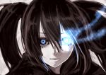  black_hair black_rock_shooter black_rock_shooter_(character) blue_eyes face long_hair ryu0120 solo twintails 