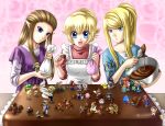  blonde_hair blue_eyes bowser brown_hair cake captain_falcon casual charizard child chocolate diddy_kong donkey_kong donkey_kong_(series) epic f-zero fire_emblem food fox_mccloud ganondorf highres ice_climber ice_climbers icing ike in_food ivysaur jigglypuff kid_icarus king_dedede kirby kirby_(series) link long_hair lucario lucas luigi mario marth meta_knight metal_gear metal_gear_solid metroid miniboy minigirl mother_(game) mother_2 mother_3 mr._game_&amp;_watch ness nintendo olimar pikachu pikmin pikmin_(creature) pink_background pit pit_(kid_icarus) pokemon pokemon_(game) pokemon_frlg pokemon_rgby princess_peach princess_zelda r.o.b red_(pokemon) red_(pokemon)_(remake) samus_aran sleeves_pushed_up sleeves_rolled_up solid_snake sonic sonic_the_hedgehog spoon squirtle star_fox super_mario_bros. super_smash_bros. super_smash_bros_brawl the_legend_of_zelda toon_link twilight_princess valentine wario wolf_o&#039;donnell yoshi yuino_(fancy_party) 
