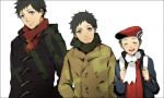  alternate_costume backpack bag beret black_hair closed_eyes coat diamond_(pokemon) eyes_closed grey_eyes hand_in_pocket hat kouki_(pokemon) kouki_(pokemon)_(remake) male open_mouth pokemon pokemon_(game) pokemon_dppt pokemon_special randoseru scarf smile t-r-g teenage teenager time_paradox winter_clothes young 