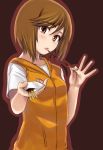  brown_eyes brown_hair eating kinuhata_saiai pocky short_hair solo takenaka_koudai to_aru_majutsu_no_index 