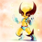  chibi claws fang marvel mosho red_eyes simple_background superhero wolverine x-men 