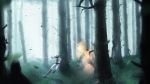  copyright_request explosion forest highres leaf mika&#235;l_aguirre mika&euml;l_aguirre mikaã£â«l_aguirre mikaã«l_aguirre nature ninja shinobi shuriken sword weapon 