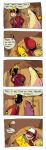  2boys baseball_cap black_hair comic english gold_(pokemon) hat highres omocat pikachu pokemon pokemon_(creature) pokemon_(game) pokemon_gsc red_(pokemon) troll_face typhlosion 