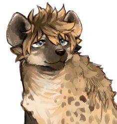  animal animal_focus animalization commentary_request grey_eyes highres hyena mame_moyashi no_humans ruggie_bucchi simple_background twisted_wonderland upper_body white_background 