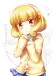  blonde_hair blush cardigan hairband kise_yayoi orange_eyes precure sanotsuki school_uniform short_hair skirt smile_precure! solo 