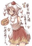  animal_ears bespectacled detached_sleeves glasses hat inubashiri_momiji paw_print red_eyes rock_heart short_hair silver_hair smile solo tokin_hat touhou wolf_ears 