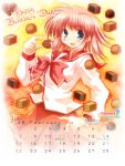  blue_eyes calendar chocolate kouno_harumi pink_hair tamaki_(diarie_inaiinaibaa) to_heart_2 to_heart_2_ad valentine 