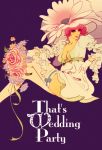  breasts dress flower gloves hat legs matsuo_hiromi pink_hair rose thigh-highs wedding 