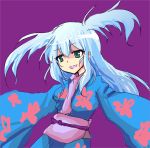  blue_hair green_eyes japanese_clothes sashiromiya_sasha touhou yukata 