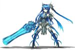  blue_eyes blue_hair highres long_hair original shirogane_usagi solo sword thigh-highs thighhighs twintails weapon 