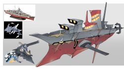  anchor armor artillery battleship boat commentary_request fakemon glowing glowing_eyes locomotive mega_steelix military_vehicle no_humans no_mouth pokemon pokemon_(creature) pokemon_focus reference_inset sail scar scar_on_face science_fiction ship sido_(slipknot) steelix warship watercraft 