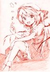  monochrome pink_background red sketch touhou vent_arbre 