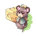  asa_fuyu cheese chibi grey_hair jewelry mouse_ears mouse_tail nazrin pendant red_eyes short_hair tail touhou 