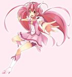  aiba_kou boots cure_happy heart hoshizora_miyuki long_hair magical_girl pink_eyes pink_hair precure shorts_under_skirt smile_precure! solo tiara twintails 
