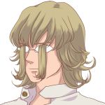  1boy barnaby_brooks_jr blonde_hair curly_hair glasses hair lowres male opaque_glasses portrait ramta solo tiger_&amp;_bunny 