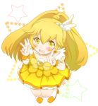  bad_id blonde_hair cure_peace double_v kise_yayoi long_hair magical_girl nuka precure ribbon skirt smile_precure! v yellow_eyes 