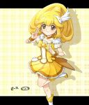  blonde_hair cure_peace kise_yayoi letterboxed magical_girl mizuhara_aki ponytail precure short_hair skirt smile smile_precure! solo v yellow_eyes 