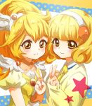  blonde_hair cure_peace dual_persona haori_(ki-na-ri) kise_yayoi long_hair magical_girl precure school_uniform smile_precure! v yellow_eyes 