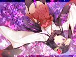  black_hair black_legwear hakama_skirt hinaka_8910 inu_x_boku_ss japanese_clothes long_hair miko purple_eyes scarf shirakiin_ririchiyo solo thigh-highs thighhighs upside-down violet_eyes 