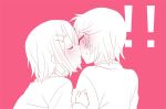  blush closed_eyes ear_blush eyes_closed hirasawa_ui hirasawa_yui incipient_kiss k-on! manabe_nodoka monochrome multiple_girls school_uniform shin_yandamushi short_hair yuri 