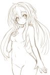  breasts copyright_request long_hair monochrome no_nipples nude sketch solo yu-ves 