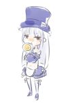  :t apron bare_shoulders blush candy capcom capcom_fighting_evolution capcom_fighting_jam chibi drawfag hat ingrid lollipop long_hair midnight_bliss navel red_eyes solo swirl_lollipop thigh-highs thighhighs top_hat white_hair white_legwear 