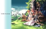  1920x1200 3girls adol_christin blonde_hair blue_hair boots brown_hair castle character_request cup dark_fact deis dogi eating falcom feena_(ys) highres lilia long_hair multiple_boys multiple_girls official_art outdoors pants pie pillar plate reah red_hair redhead short_hair siblings sisters sitting sky tea teacup twins wallpaper ys ys_i ys_ii 