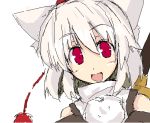  animal_ears face inubashiri_momiji looking_at_viewer lowres oekaki open_mouth red_eyes short_hair simple_background solo touhou white_background white_hair wolf_ears yu-ves 