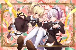 blush d4dj dress grey_eyes izumo_saki long_hair silver_hair