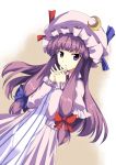  fujy hands_clasped hat interlocked_fingers long_hair parted_lips patchouli_knowledge purple_eyes purple_hair solo touhou violet_eyes 