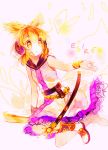  anklet blonde_hair bracelet earmuffs headphones jewelry namie-kun ritual_baton scabbard sheath sheathed short_hair solo touhou toyosatomimi_no_miko yellow_eyes 