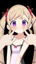  1girl animated animated_gif blonde_hair commission cute drill_hair elise_(fire_emblem) elise_(tropical_flower)_(fire_emblem) fire_emblem fire_emblem_fates fire_emblem_heroes gif multicolored_hair oppaihobby pov purple_hair second-party_source solo streaked_hair twintails violet_eyes 