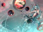  aqua_hair boots butterfly closed_eyes eyelashes eyes_closed flat_chest full_moon hatsune_miku high_heels highres jhon john_(32474247) long_hair long_legs moon shoes twintails very_long_hair vocaloid zipper 