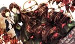  brown_hair drill_hair dutch_angle hand_holding hat head_scarf holding_hands long_hair looking_back multiple_girls rozen_maiden short_hair siblings sisters souseiseki suiseiseki twin_drills twins very_long_hair z-epto_(chat-noir86) 