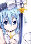  armband blue_eyes blue_hair bust cape gloves mad_(hazukiken) magical_girl mahou_shoujo_madoka_magica miki_sayaka short_hair solo sword weapon 