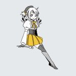  boots cosplay drill_hair fullmetal_alchemist grey_background knee_boots lowres magical_girl mahou_shoujo_madoka_magica shiraken-wasabi sitting smile solo thigh-highs thighhighs tomoe_mami tomoe_mami_(cosplay) twin_drills winry_rockbell wrench 