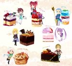  4boys arms_behind_back asbel_lhant banana beard black_legwear blonde_hair blue_eyes blue_hair blueberry brown_eyes brown_hair cake cheria_barnes chibi chocolate chocolate_cake coat cravat facial_hair food fruit glasses gloves hand_on_hip heterochromia hips hubert_ozwell long_hair malik_caesars multicolored_hair multiple_boys multiple_girls pants parfait pascal pink_hair purple_eyes purple_hair red_hair redhead richard_(tales_of_graces) scarf sen_nai shoes short_hair sitting skirt smile sophie_(tales_of_graces) spoon strawberry strawberry_shortcake tales_of_(series) tales_of_graces thigh-highs thighhighs twintails two-tone_hair two_side_up violet_eyes white_background white_hair yellow_eyes 