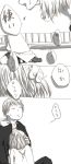  1boy 1girl beelzebub_(manga) comic furuichi_takayuki hug labcoat lamia_(beelzebub) monochrome okmonook tears translation_request 