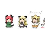  :3 animal_ears blonde_hair cat_ears cat_tail chibi grey_hair haruka_akito harunatsu_akito kaenbyou_rin kemonomimi_mode kirisame_marisa multiple_girls nazrin red_hair redhead tail tiger_ears tiger_print tiger_tail toramaru_shou touhou 