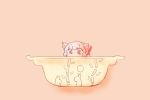  animal_ears bowl cat_ears fujiwara_no_mokou grey_hair komaku_juushoku long_hair minigirl peeking_out red_eyes ribbon solo touhou 