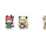  :3 animal_ears blonde_hair cat_ears cat_tail chibi haruka_akito harunatsu_akito kaenbyou_rin kemonomimi_mode kirisame_marisa multiple_girls red_hair redhead tail tiger_ears toramaru_shou touhou 