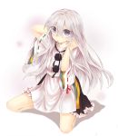  adjusting_hair alternate_hairstyle blue_eyes foot?worship foot_worship_(artist) footã¢ëœâ€¦worship grey_eyes hair_down japanese_clothes kariginu kneeling long_hair mononobe_no_futo mouth_hold no_hat no_headwear pom_pom_(clothes) rubber_band silver_hair skirt solo touhou 