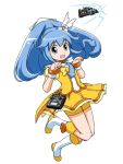  back_to_the_future blue_eyes blue_hair car cosplay cure_peace cure_peace_(cosplay) delorean ikamusume kanemoto_hisako motor_vehicle poponpin precure seiyuu_connection shinryaku!_ikamusume shorts_under_skirt simple_background smile_precure! time_machine vehicle white_background 