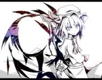  ascot hat ichiyan letterboxed remilia_scarlet short_hair solo touhou wings wrist_cuffs 